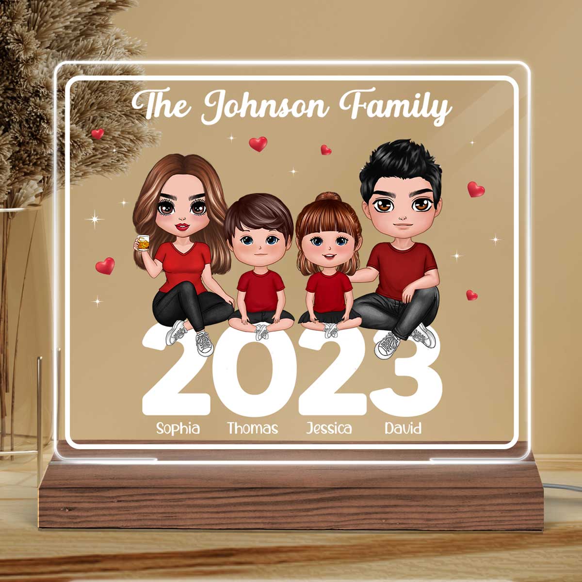 Family Sitting 2023 Personalized Custom Shape LED Night Light LED Lamp
