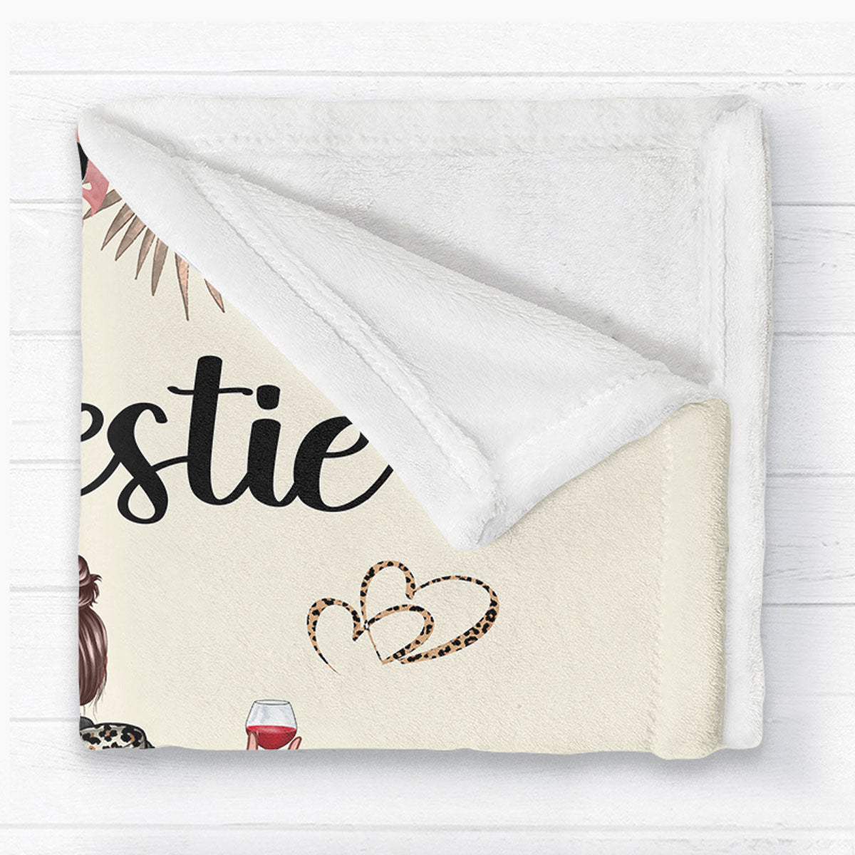 To My Bestie Thank You For Standing By My Side Friendship Personalized Fleece Blanket