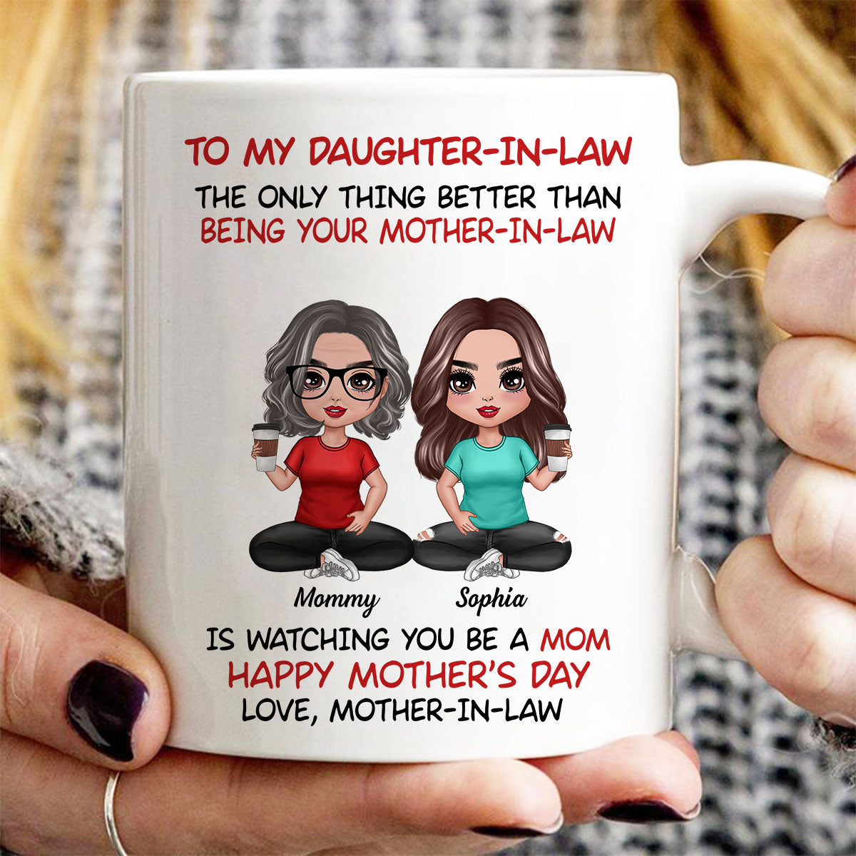 To My Daughter-In-Law Happy Mother‘s Day Personalized Mug, Heartfelt 2025 Gift