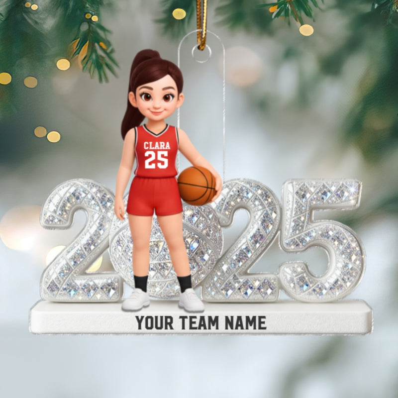 3D Shining Effect Christmas Basketball Player - Personalized Acrylic Ornament - Christmas Gift For Basketball Players