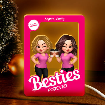 Besties Partners In Crime Pink Toy Box Style - Personalized Light Box - Gift For Best Friends