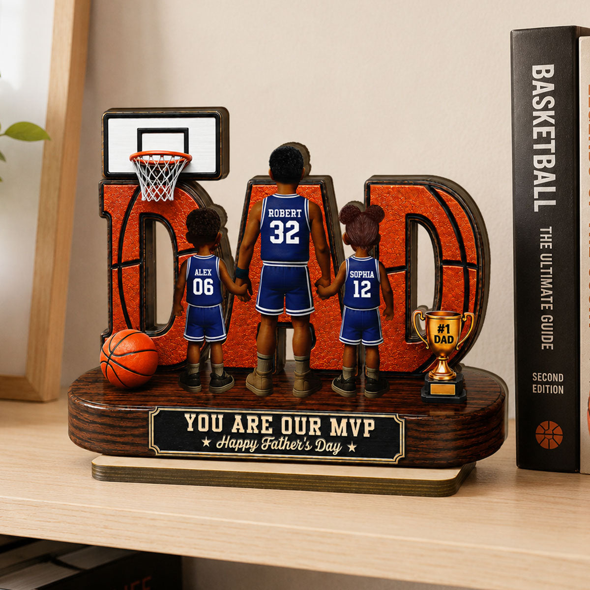 Basketball Dad Legend You Are Our MVP - Personalized 2-Layered Wooden Plaque - Father's Day Gift For Dad