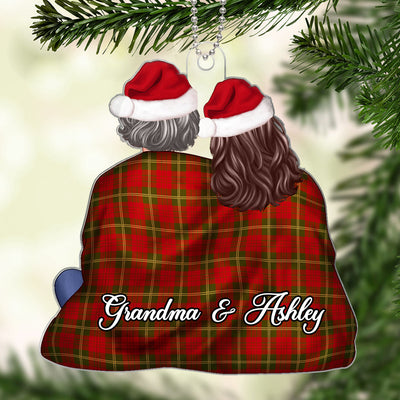 Grandma & Grandkid In Blanket Christmas Gift For Granddaughter Grandson Personalized Acrylic Ornament