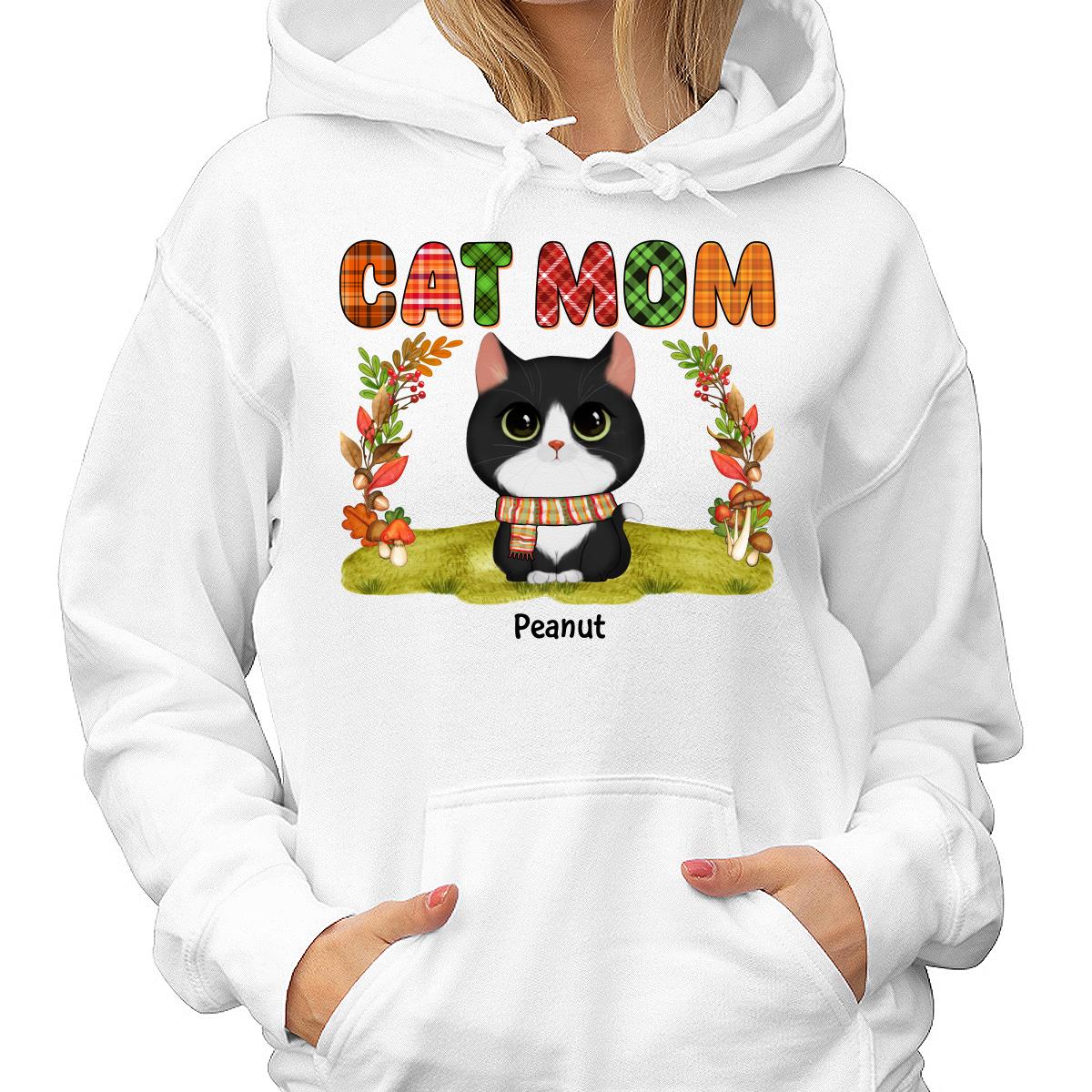 Fall Season Cat Mom Watercolor Cute Cats Personalized Shirt