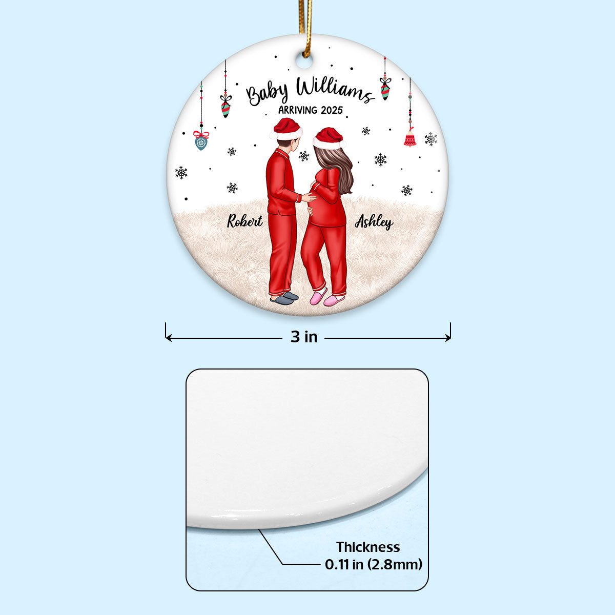 Expecting Parents Christmas Pregnancy - Personalized Ornament - New Mom Gift, Expecting Parent Gift