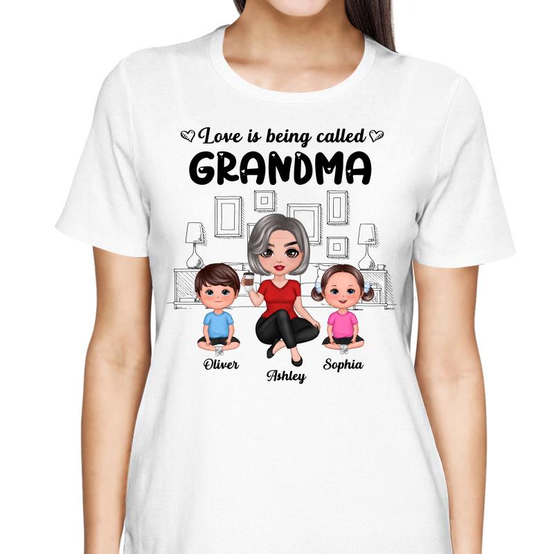 Outline Background In House Best Grandma Ever Personalized Shirt