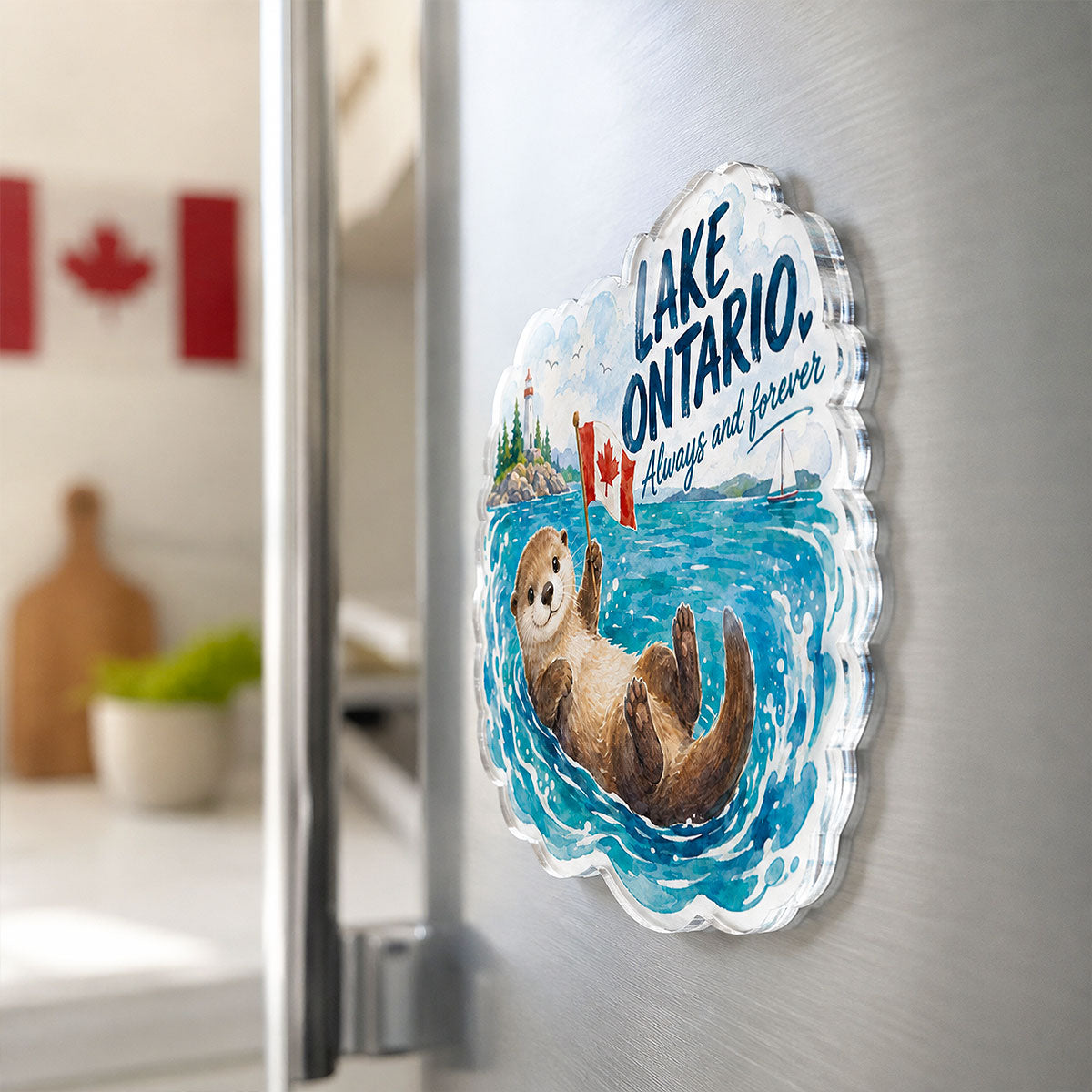 Lake Ontario Always & Forever Acrylic Fridge Magnet - Canada Pride Keepsake