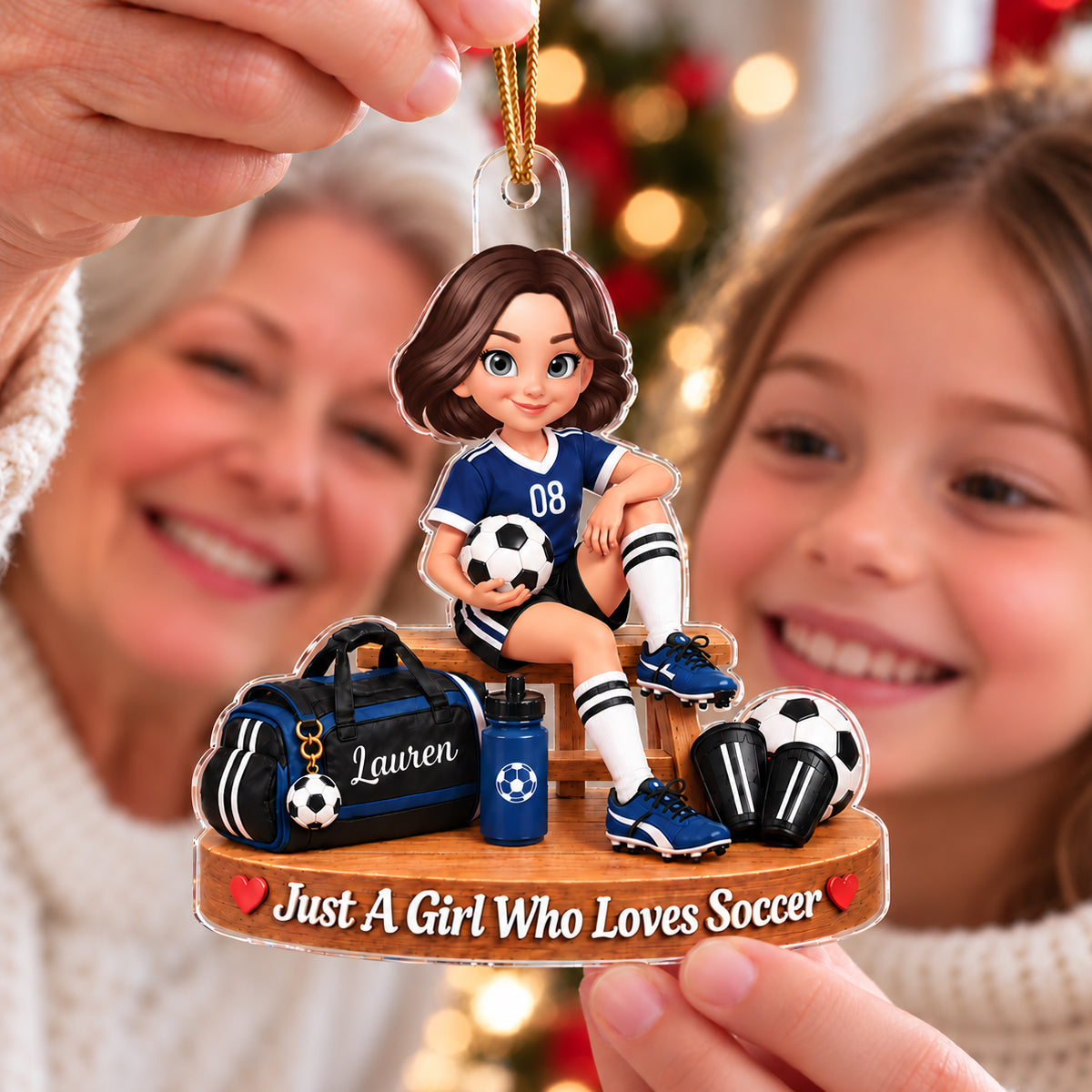 Just a Teen Who Loves Soccer - Personalized Acrylic Ornament - Christmas Gift for Daughter, Granddaughter, Niece