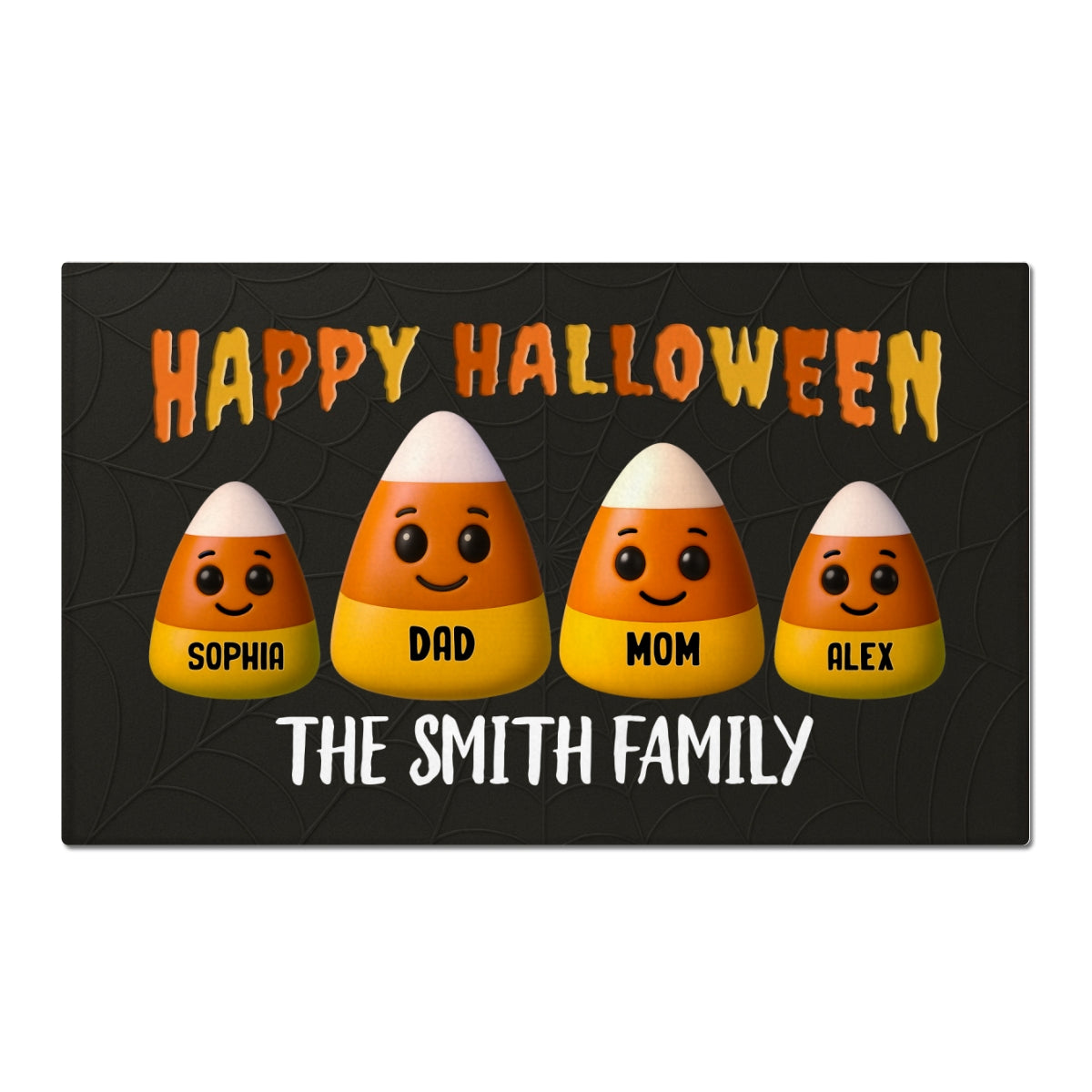 3D Effect Halloween Cute Funny Candy Family Personalized Doormat