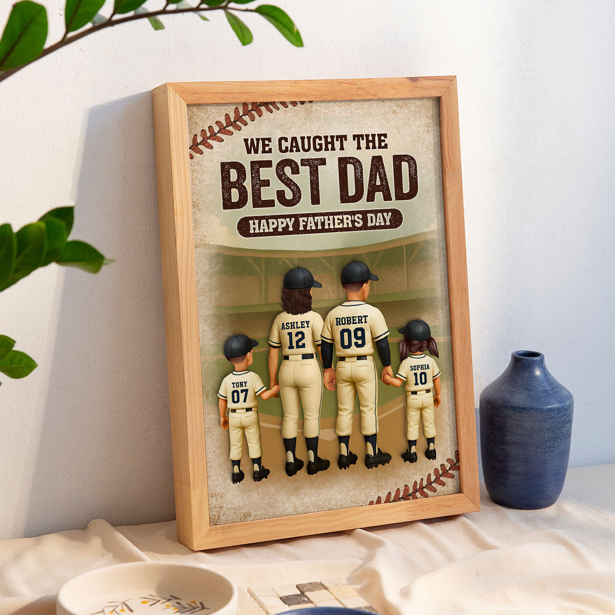 We Caught the Best Dad Baseball Personalized Poster, Meaningful Father's Day Gift for Dad, Gift for Husband