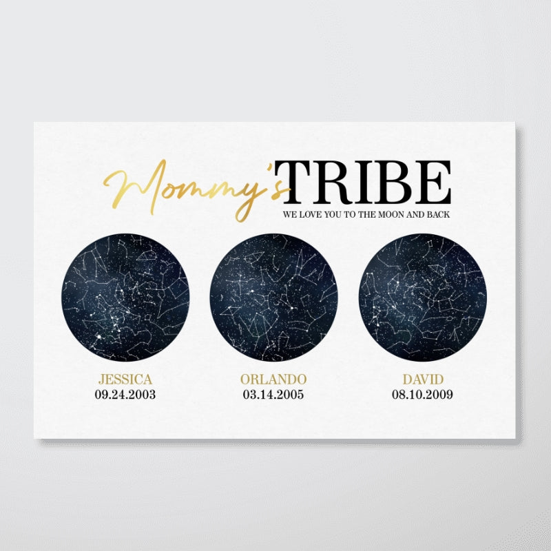 The Night Your Children Were Born Custom Star Map Personalized Poster, Perfect Gift Birthday Gift For Mom