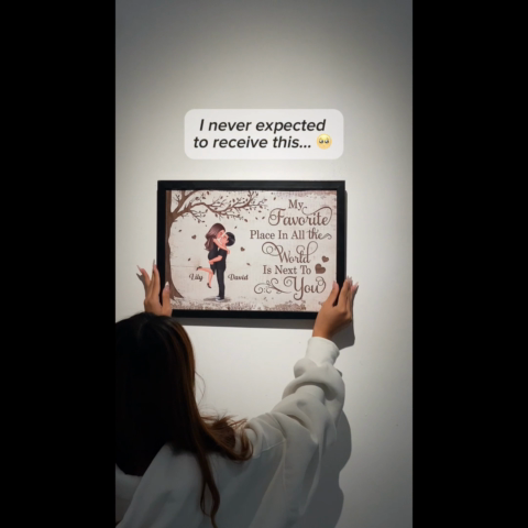 Favorite Place In The World Couple Kissing - Personalized Poster - Unique Valentine's Day Gift For Him, Gift For Her