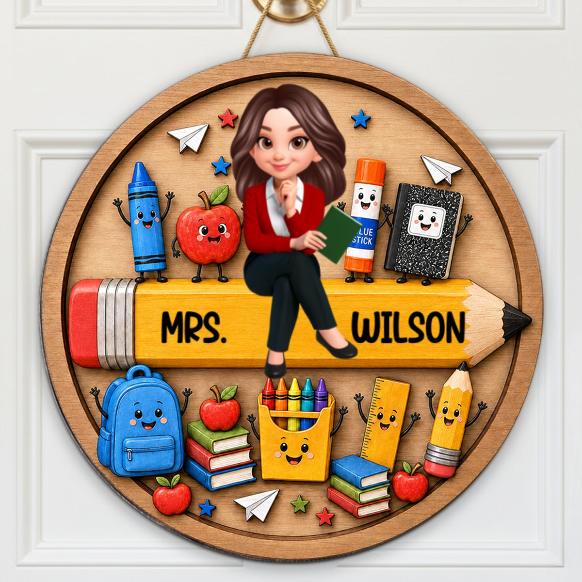 Funny School Supplies Teacher Welcome To Classroom - Personalized Wood Sign - Back To School, Classroom Decor