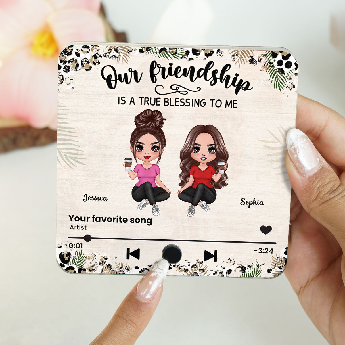 Our Friendship Is A True Blessing Besties Song Personalized Music Fridge Magnet