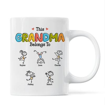 This Grandma Belongs To Drawing Personalized Mug