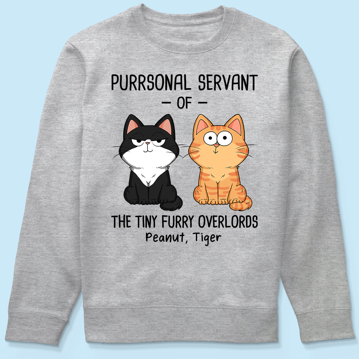 Purrsonal Servant Of Fluffy Cats Funny Expressions Personalized Shirt
