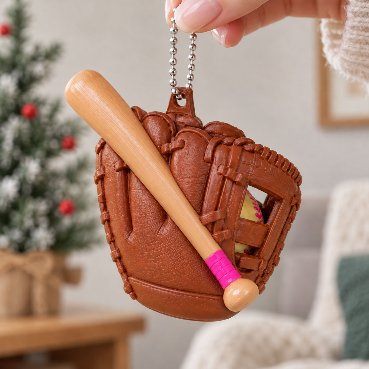 Custom Baseball Softball Cute Dumpling - Personalized 3D Baseball Figurine Ornament - Christmas Gift for Daughter, Son, Grandkids