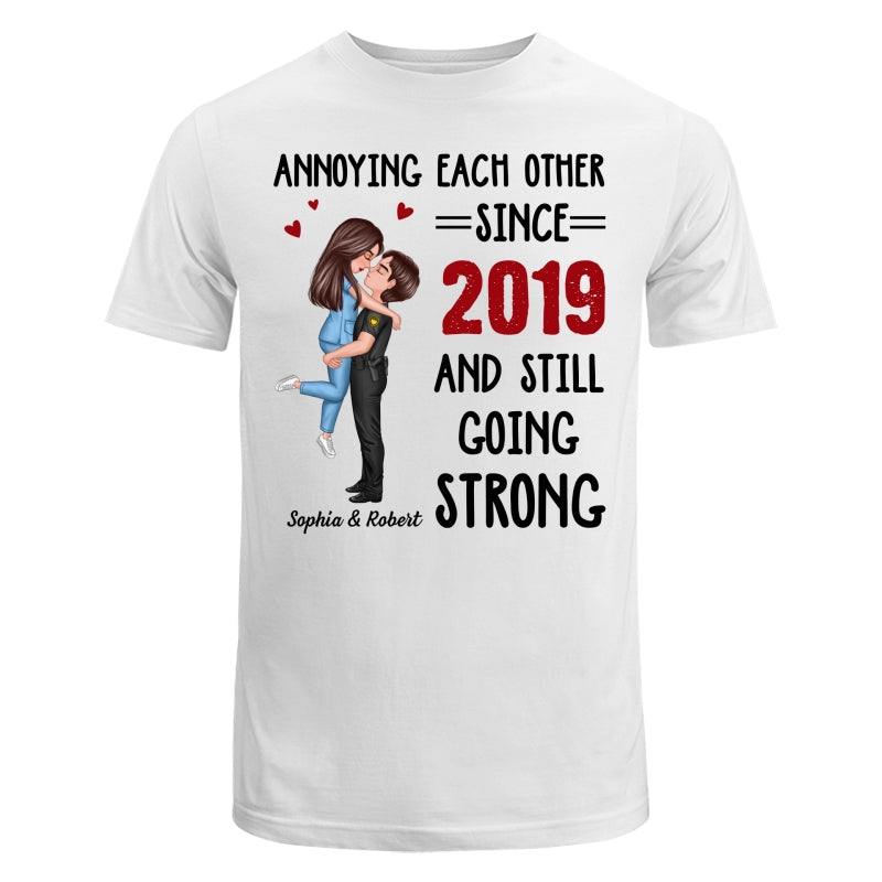 Annoying Each Other Couple Valentine‘s Day Gifts by Occupation Gift For Her Gift For Him Firefighter, Nurse, Police Officer Personalized Shirt