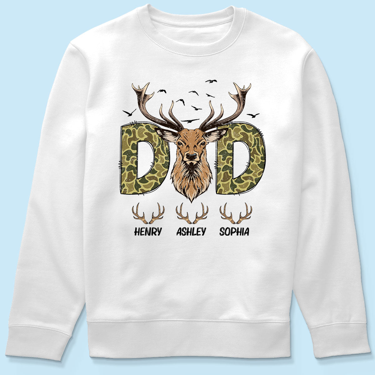 Buckin' Dad Hunting Camouflage Personalized Shirt, Father's Day Gift For Dad, Husband