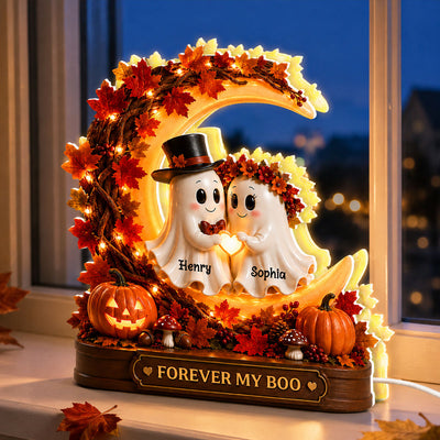 Forever My Boo Ghost Couple - Personalized Light Box - Halloween Fall Season Gift For Him, Her