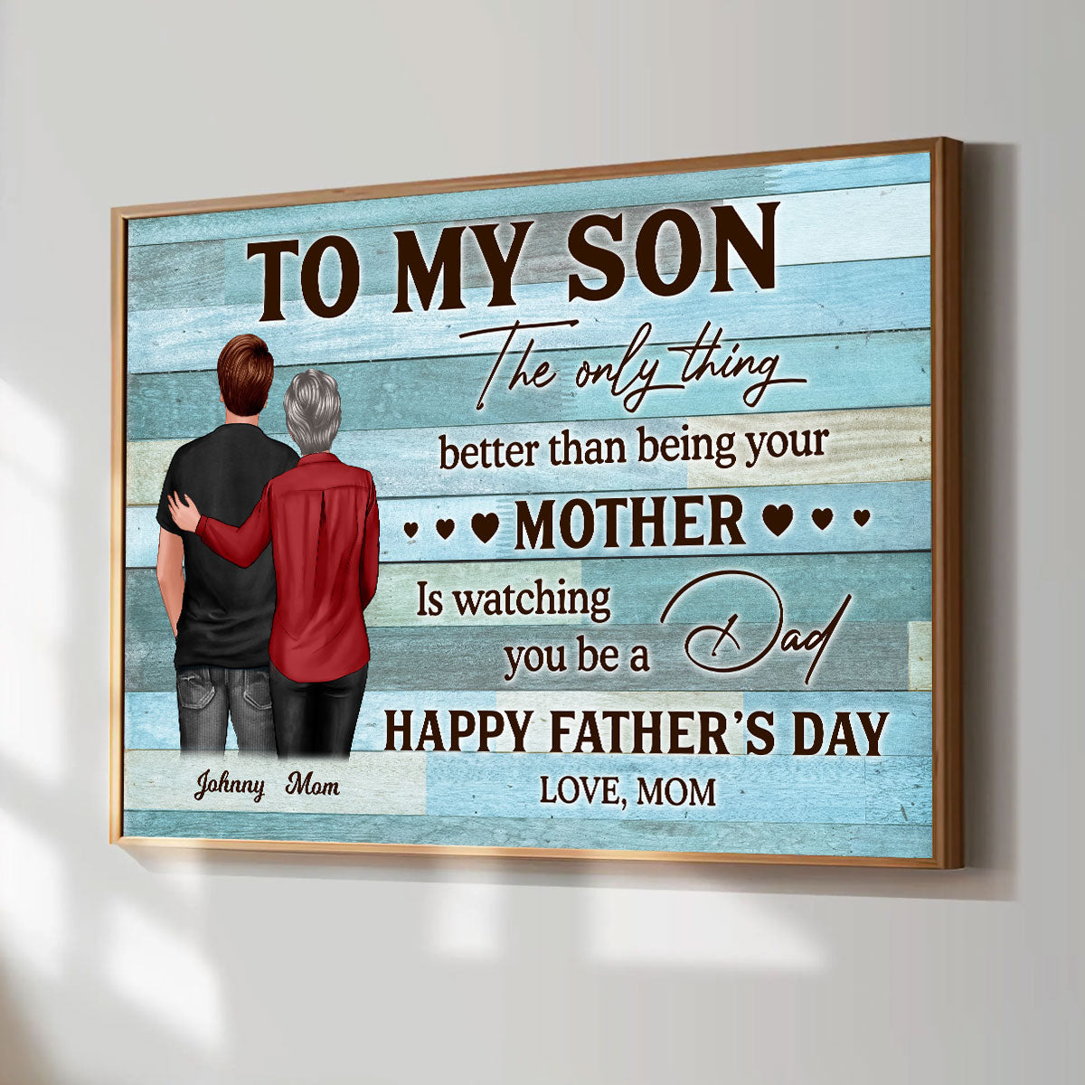 To My Son Happy Father's Day - Personalized Poster - Heartfelt Father's Day Gift For Son