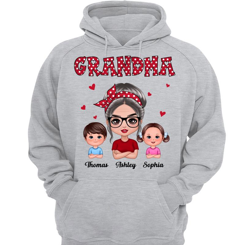 Polka Dot Pattern Grandma And Grandkids - Personalized Shirt