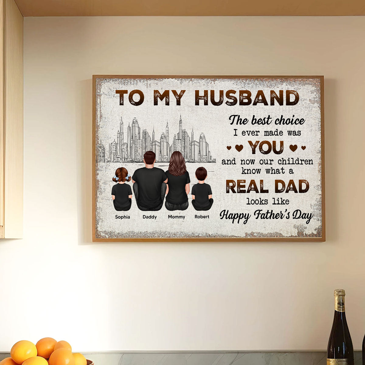 To My Husband Our Children Knows What A Real Dad Looks Like Personalized Poster, Gift For Bonus Dad