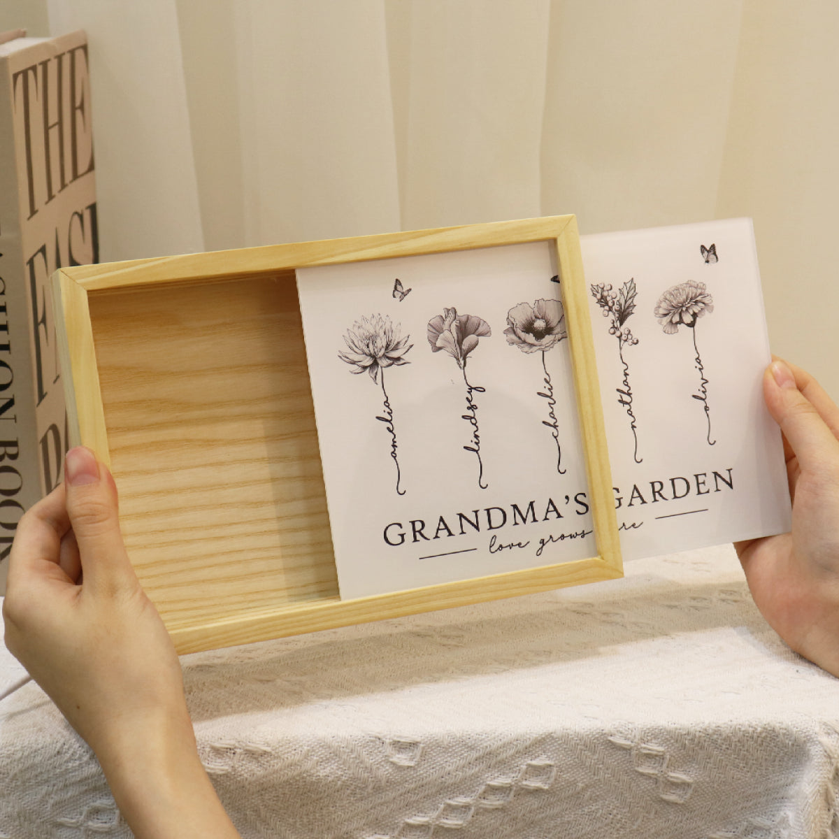 Grandma‘s Garden Love Grows Here Unique Gift For Mom Grandma Personalized Luminous Frame Light Box