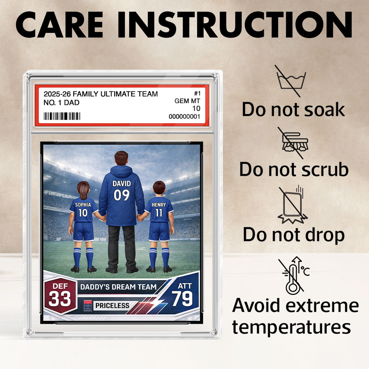 Our Match Of A Lifetime Trading Card - Personalised Acrylic Block Plaque - UK  Gift For Football Dad