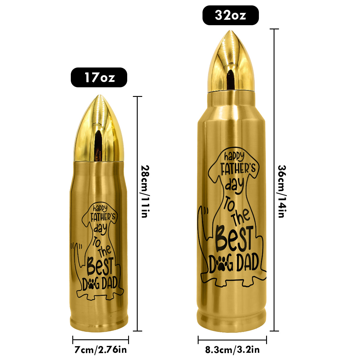 Happy Father‘s Day To The Best Dog Dad Personalized Bullet Tumbler