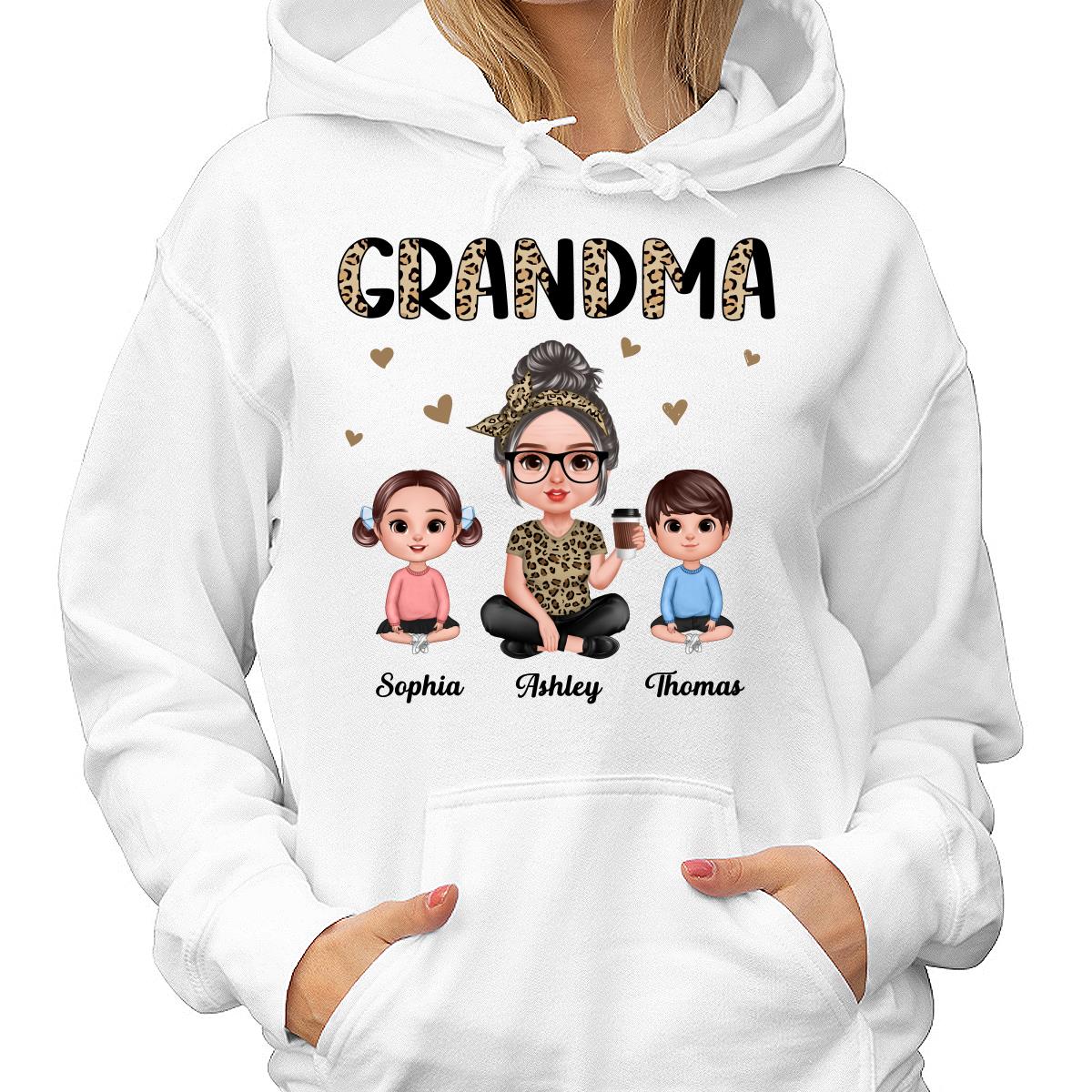 Half Leopard Realistic Doll Grandma Grandkids Personalized Shirt