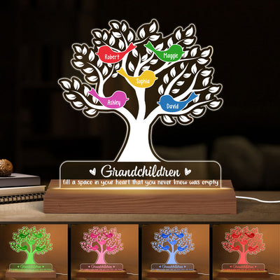 Grandchildren Fill A Space In Your Heart Grandma Mother‘s Day Gift Personalized Acrylic Custom Shape LED Lamp Night Light
