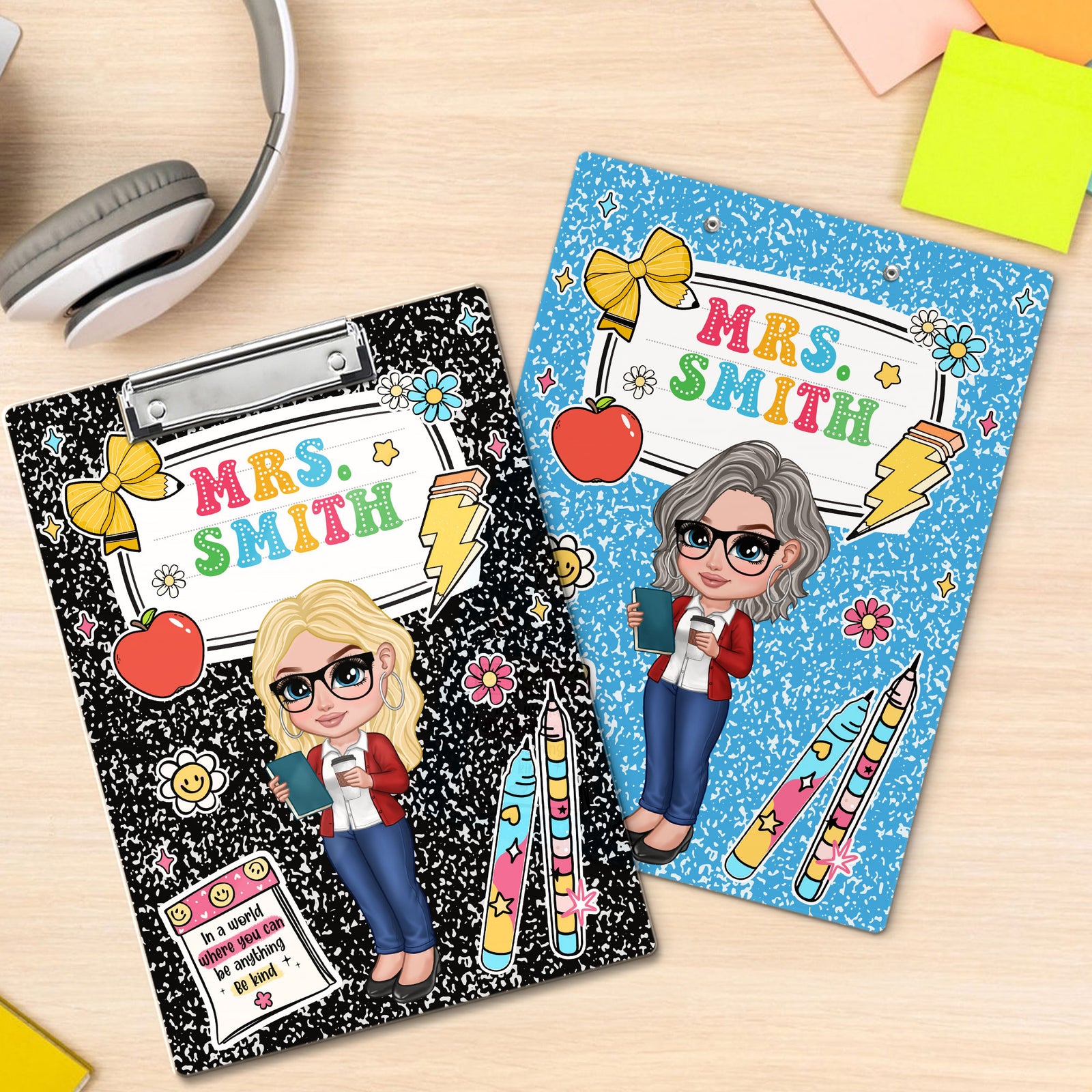 Custom Teacher Clipboard Composition Book With Name, Personalized Teacher Gifts, Teacher Appreciation, Back To School Gift