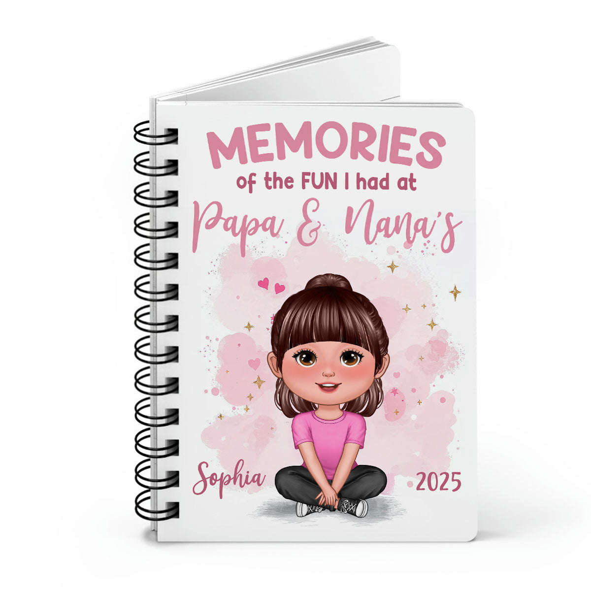 Memories Of The Fun I Had At Grandparents Personalized Spiral Notebook Journal, Gift For Kids