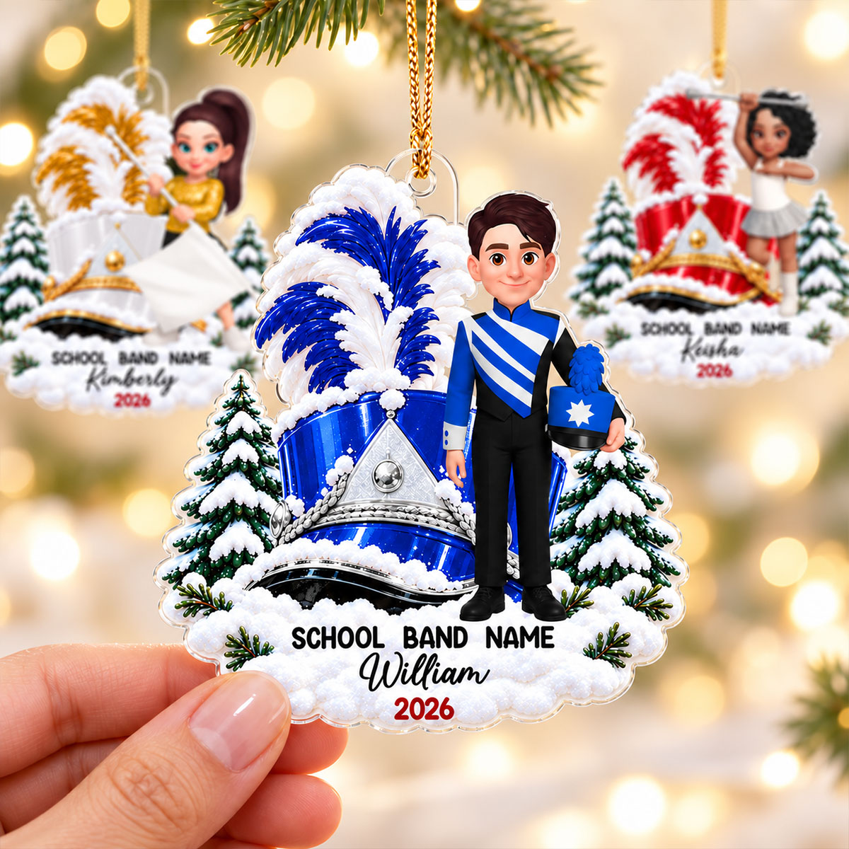 Marching Band Design For Boy Girl - Personalized Acrylic Ornament - Gift For Granddaughter, Grandson