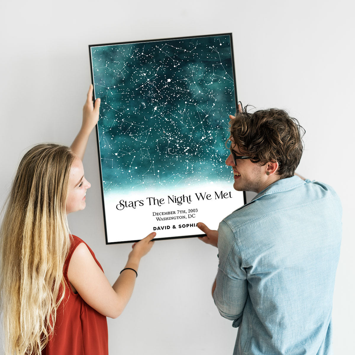 Stars The Night We Met, Unique Night Sky Map By Date & Location, Personalized Star Map Poster, Where It All Began Gift, Gift for him & for her