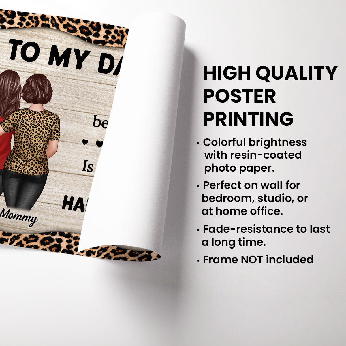 Leopard Pattern Texture To My Daughter From Mom Happy Mother's Day Personalized Poster