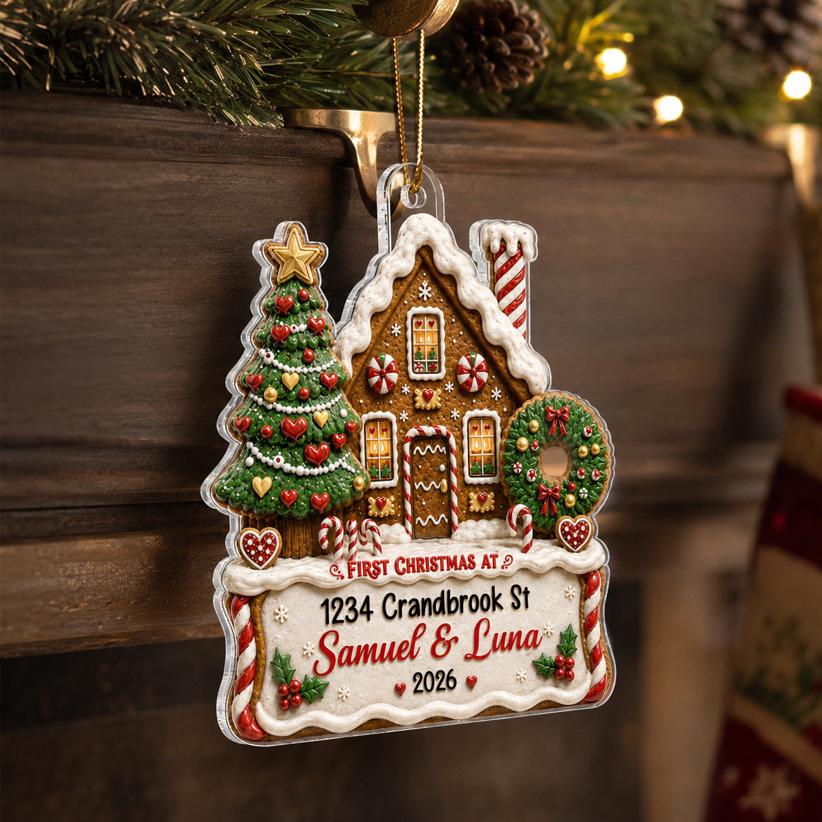 First Christmas In New Home - Personalized Acrylic Ornament - First Christmas Keepsake