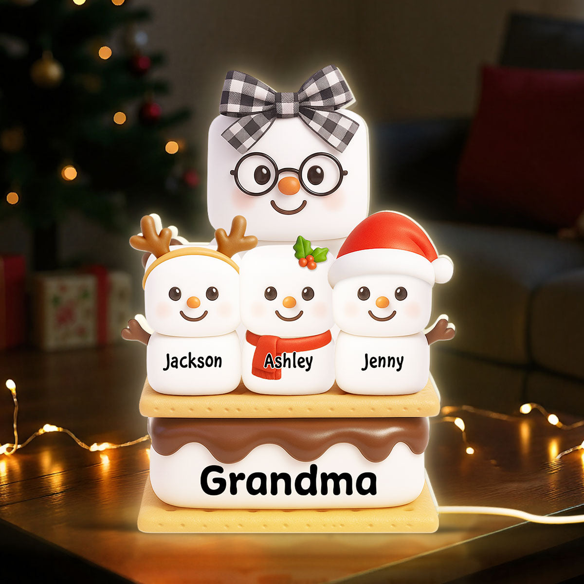 Cute Smores Grandma Grandkids - Personalized Light Box - Christmas Gift For Grandmas