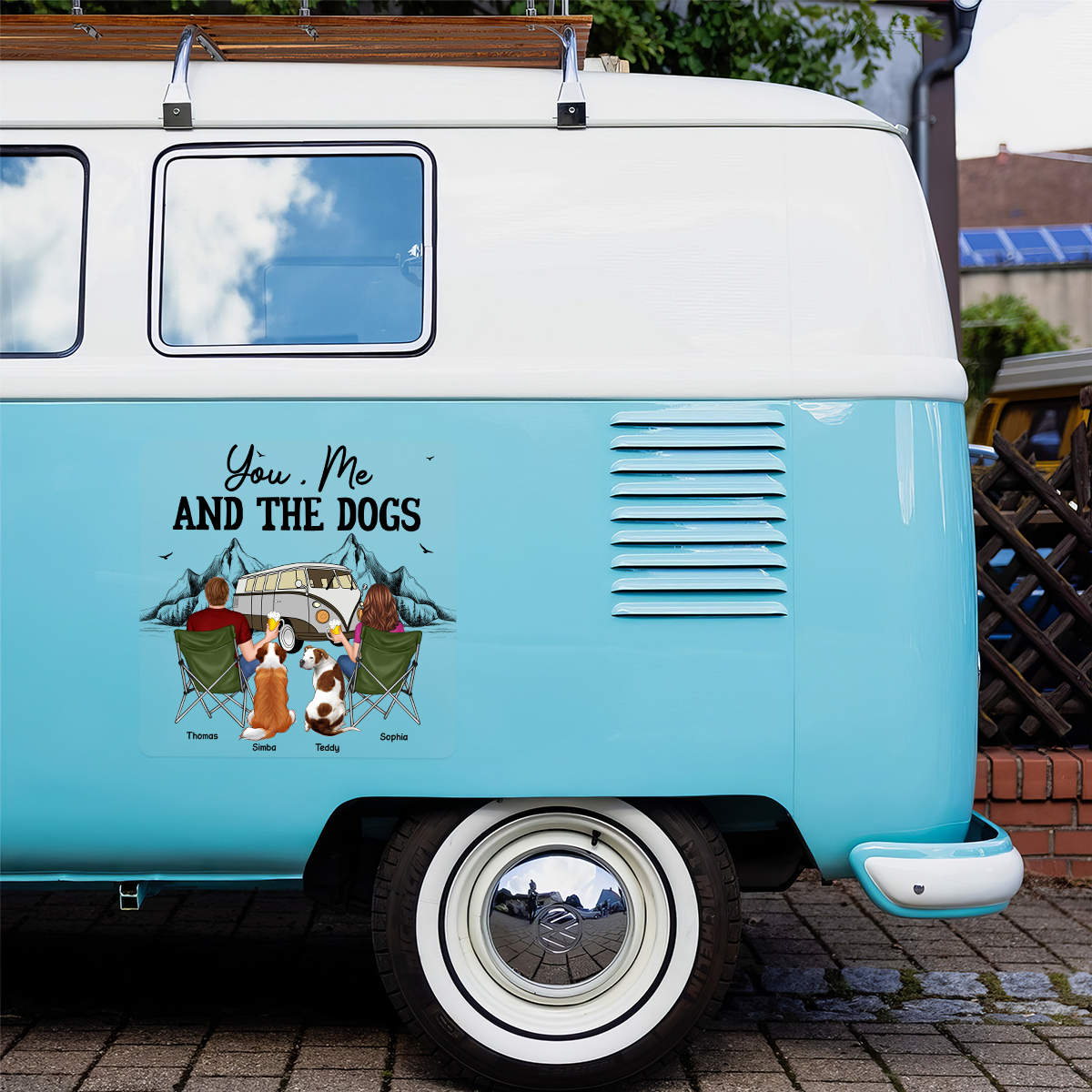 You Me And The Dogs Cats Camping Personalized RV Decal