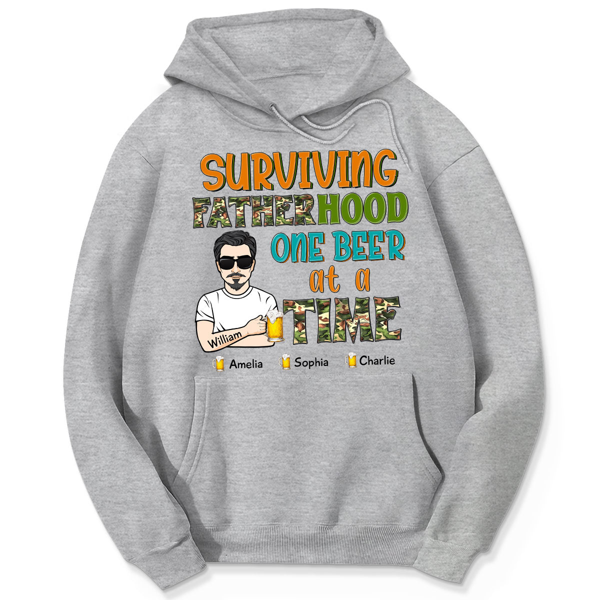 Surviving Fatherhood One Beer At A Time Gift for Dad Personalized Shirt
