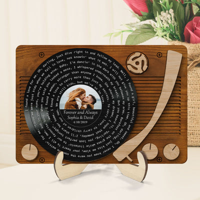 First Dance Wedding Song Vinyl Record Couple Custom Photo Valentine's Day, Wedding, Anniversary, Unique Gift for Him or Her Personalized 2 Layer Wooden Plaque