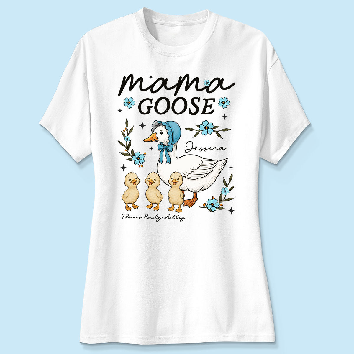 Mama Goose Floral Personalized Shirt, Gift For Mom, Grandma