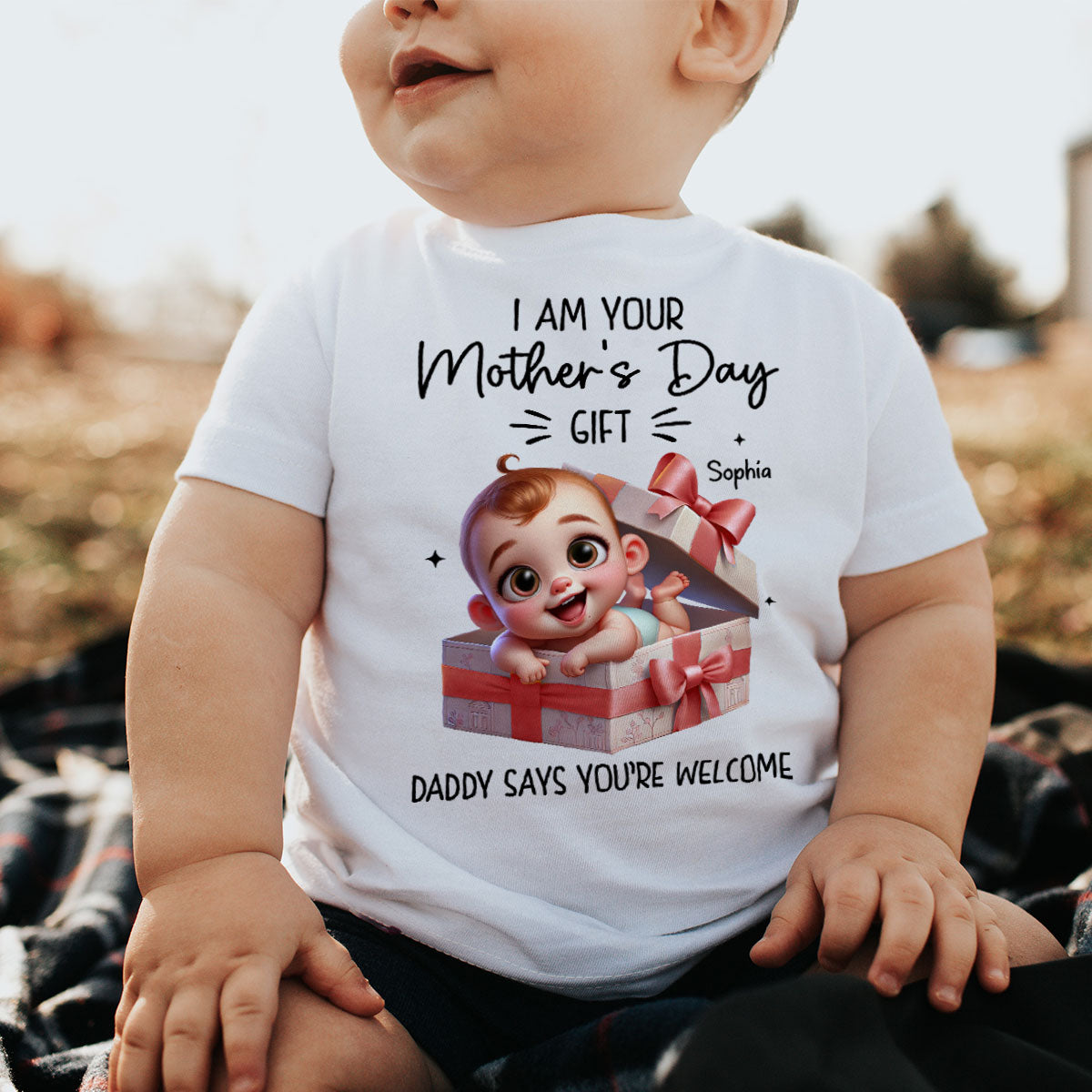 I'm Your Father's Day Gift Cute Baby In Gift Box Personalized Baby Onesie, Baby Shirt