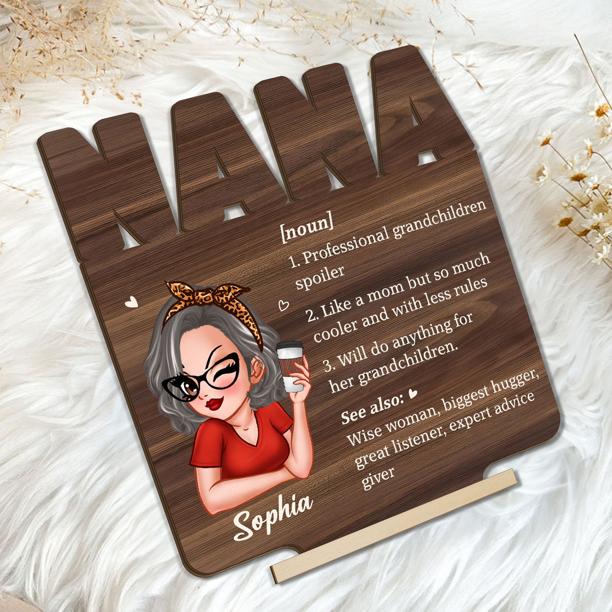 Grandma Definition Cool Grandma Personalized Standing Wooden Plaque