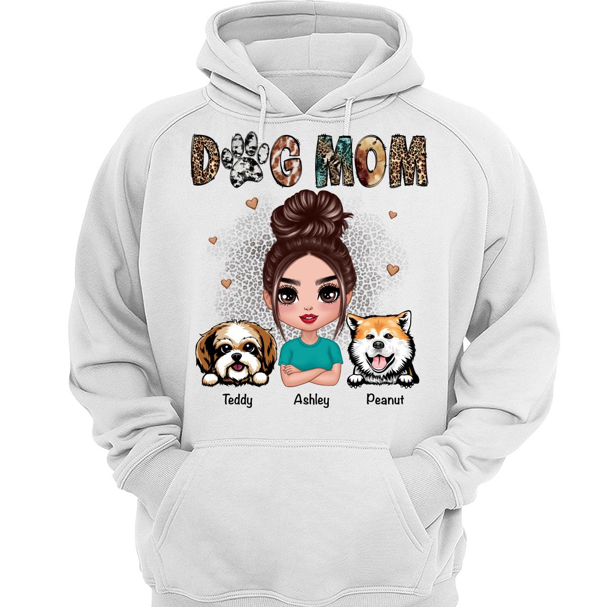 Animal Patterns Dog Mom Peeking Dogs Personalized Shirt