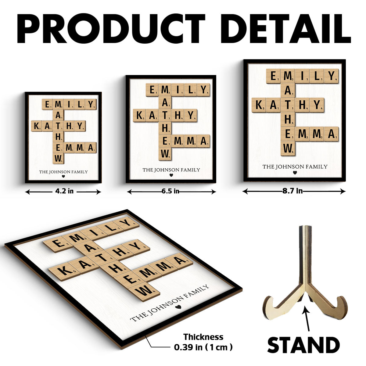 Unique Home Decor Gift For Family Friends Make Your Own Crossword Personalized 2-Layer Wooden Plaque