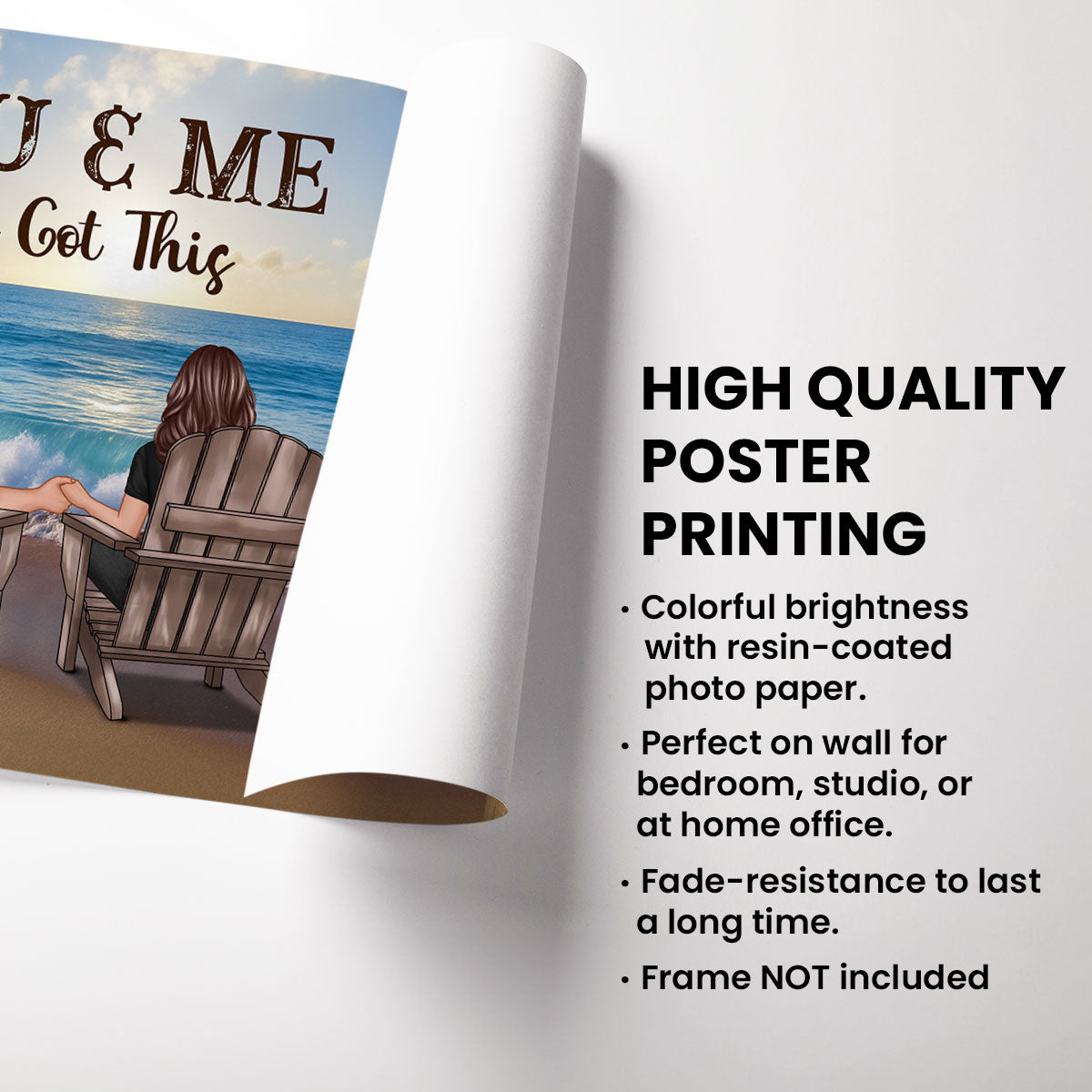 Seaside Signs of Us Personalized Poster, Anniversary Gift for Couples, for Him, for Her