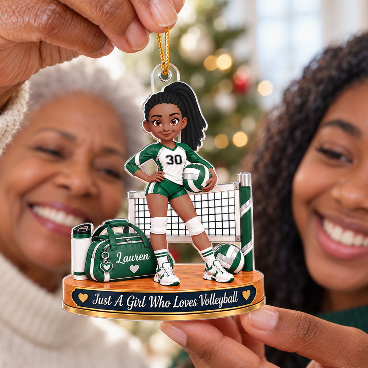 Just a Girl Who Loves Volleyball - Personalized Acrylic Ornament - Christmas Gift for Daughter, Granddaughter