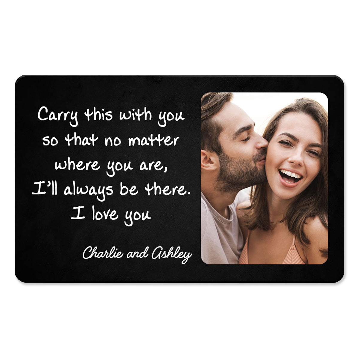 Carry This So I‘ll Always Be There Custom Photo Wallet Keepsake Personalized Metal Wallet Card